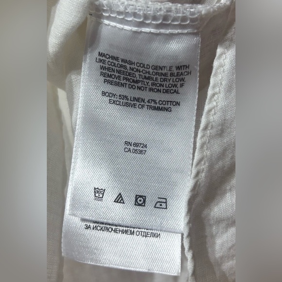 Columbia White Linen Tunic Top Women’s XS EUC - Picture 6 of 7